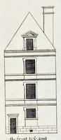 Picture 2 of 26 from The art of fair building: represented in the figures of several uprights of houses, with their ground-plots, fitting for persons of several qualities. Wherein is divided each room and office according to their most convenient occasion, with their heights, depths, lengths, and breadths according to proportion. With rules and directions for the placing of the doors, vvindows, chimnies, beds, stairs, and other conveniencies; with their just measures for the best advantage both of commodiousness, health, strength, and ornament. Also a description of the names and proportions of the members belonging to the framing of the timber-work, with directions and examples for the placing of them (1670), leaf 26