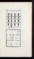 Picture 11 of 26 from The art of fair building: represented in the figures of several uprights of houses, with their ground-plots, fitting for persons of several qualities. Wherein is divided each room and office according to their most convenient occasion, with their heights, depths, lengths, and breadths according to proportion. With rules and directions for the placing of the doors, vvindows, chimnies, beds, stairs, and other conveniencies; with their just measures for the best advantage both of commodiousness, health, strength, and ornament. Also a description of the names and proportions of the members belonging to the framing of the timber-work, with directions and examples for the placing of them (1670), leaf 46