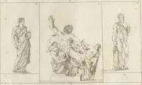 An illustration from Museum statue antiquorum : collection de statues des divers museum de Rome, Naples, Florence, &c : à l'usage des peintres, sculpteurs, architectes et amateurs des beaux arts (1700)