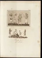 An illustration from A complete view of the dress and habits of the people of England : from the establishment of the Saxons in Britain to the present time , illustrated by engravings taken from the most authentic remains of antiquity : to which is prefixed an introduction, containing a general description of the ancient habits in use among mankind, from the earliest period of time to the conclusion of the seventh century (1796)