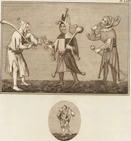 An illustration from A complete view of the dress and habits of the people of England : from the establishment of the Saxons in Britain to the present time , illustrated by engravings taken from the most authentic remains of antiquity : to which is prefixed an introduction, containing a general description of the ancient habits in use among mankind, from the earliest period of time to the conclusion of the seventh century (1796)