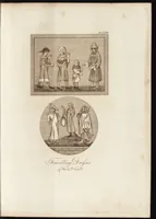 An illustration from A complete view of the dress and habits of the people of England : from the establishment of the Saxons in Britain to the present time , illustrated by engravings taken from the most authentic remains of antiquity : to which is prefixed an introduction, containing a general description of the ancient habits in use among mankind, from the earliest period of time to the conclusion of the seventh century (1796)