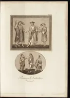An illustration from A complete view of the dress and habits of the people of England : from the establishment of the Saxons in Britain to the present time , illustrated by engravings taken from the most authentic remains of antiquity : to which is prefixed an introduction, containing a general description of the ancient habits in use among mankind, from the earliest period of time to the conclusion of the seventh century (1796)