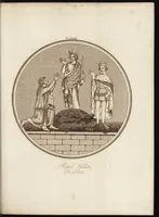 An illustration from A complete view of the dress and habits of the people of England : from the establishment of the Saxons in Britain to the present time , illustrated by engravings taken from the most authentic remains of antiquity : to which is prefixed an introduction, containing a general description of the ancient habits in use among mankind, from the earliest period of time to the conclusion of the seventh century (1796)