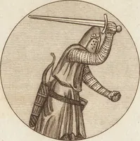 An illustration from A complete view of the dress and habits of the people of England : from the establishment of the Saxons in Britain to the present time , illustrated by engravings taken from the most authentic remains of antiquity : to which is prefixed an introduction, containing a general description of the ancient habits in use among mankind, from the earliest period of time to the conclusion of the seventh century (1796)