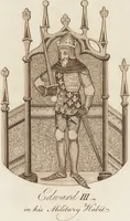 An illustration from A complete view of the dress and habits of the people of England : from the establishment of the Saxons in Britain to the present time , illustrated by engravings taken from the most authentic remains of antiquity : to which is prefixed an introduction, containing a general description of the ancient habits in use among mankind, from the earliest period of time to the conclusion of the seventh century (1796)