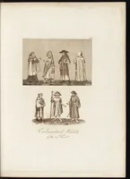 An illustration from A complete view of the dress and habits of the people of England : from the establishment of the Saxons in Britain to the present time , illustrated by engravings taken from the most authentic remains of antiquity : to which is prefixed an introduction, containing a general description of the ancient habits in use among mankind, from the earliest period of time to the conclusion of the seventh century (1796)