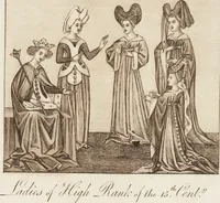 An illustration from A complete view of the dress and habits of the people of England : from the establishment of the Saxons in Britain to the present time , illustrated by engravings taken from the most authentic remains of antiquity : to which is prefixed an introduction, containing a general description of the ancient habits in use among mankind, from the earliest period of time to the conclusion of the seventh century (1796)