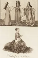 An illustration from A complete view of the dress and habits of the people of England : from the establishment of the Saxons in Britain to the present time , illustrated by engravings taken from the most authentic remains of antiquity : to which is prefixed an introduction, containing a general description of the ancient habits in use among mankind, from the earliest period of time to the conclusion of the seventh century (1796)