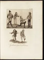 An illustration from A complete view of the dress and habits of the people of England : from the establishment of the Saxons in Britain to the present time , illustrated by engravings taken from the most authentic remains of antiquity : to which is prefixed an introduction, containing a general description of the ancient habits in use among mankind, from the earliest period of time to the conclusion of the seventh century (1796)