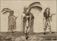 An illustration from A complete view of the dress and habits of the people of England : from the establishment of the Saxons in Britain to the present time , illustrated by engravings taken from the most authentic remains of antiquity : to which is prefixed an introduction, containing a general description of the ancient habits in use among mankind, from the earliest period of time to the conclusion of the seventh century (1796)