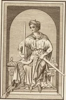 An illustration from A complete view of the dress and habits of the people of England : from the establishment of the Saxons in Britain to the present time , illustrated by engravings taken from the most authentic remains of antiquity : to which is prefixed an introduction, containing a general description of the ancient habits in use among mankind, from the earliest period of time to the conclusion of the seventh century (1796)