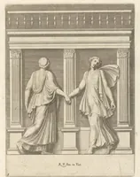 Picture 3 of 36 from Parerga atq[ue] ornamenta, ex Raphaelis Sanctij prototypis à Ioanne Nannio Vtinensi, in Vaticani Palatij Xystis : partim opere plastico, partim coloribus expressa ad veterum ornamentorum, et picturarum, quæ extabant in ruinis domus Imperat. Titi, elegantiam (1675), leaf 12