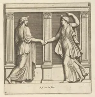 Picture 5 of 36 from Parerga atq[ue] ornamenta, ex Raphaelis Sanctij prototypis à Ioanne Nannio Vtinensi, in Vaticani Palatij Xystis : partim opere plastico, partim coloribus expressa ad veterum ornamentorum, et picturarum, quæ extabant in ruinis domus Imperat. Titi, elegantiam (1675), leaf 16