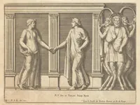 Picture 6 of 36 from Parerga atq[ue] ornamenta, ex Raphaelis Sanctij prototypis à Ioanne Nannio Vtinensi, in Vaticani Palatij Xystis : partim opere plastico, partim coloribus expressa ad veterum ornamentorum, et picturarum, quæ extabant in ruinis domus Imperat. Titi, elegantiam (1675), leaf 18