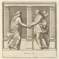 Picture 7 of 36 from Parerga atq[ue] ornamenta, ex Raphaelis Sanctij prototypis à Ioanne Nannio Vtinensi, in Vaticani Palatij Xystis : partim opere plastico, partim coloribus expressa ad veterum ornamentorum, et picturarum, quæ extabant in ruinis domus Imperat. Titi, elegantiam (1675), leaf 20