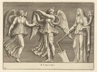 Picture 11 of 36 from Parerga atq[ue] ornamenta, ex Raphaelis Sanctij prototypis à Ioanne Nannio Vtinensi, in Vaticani Palatij Xystis : partim opere plastico, partim coloribus expressa ad veterum ornamentorum, et picturarum, quæ extabant in ruinis domus Imperat. Titi, elegantiam (1675), leaf 28