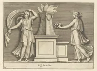 Picture 14 of 36 from Parerga atq[ue] ornamenta, ex Raphaelis Sanctij prototypis à Ioanne Nannio Vtinensi, in Vaticani Palatij Xystis : partim opere plastico, partim coloribus expressa ad veterum ornamentorum, et picturarum, quæ extabant in ruinis domus Imperat. Titi, elegantiam (1675), leaf 36