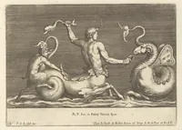 Picture 15 of 36 from Parerga atq[ue] ornamenta, ex Raphaelis Sanctij prototypis à Ioanne Nannio Vtinensi, in Vaticani Palatij Xystis : partim opere plastico, partim coloribus expressa ad veterum ornamentorum, et picturarum, quæ extabant in ruinis domus Imperat. Titi, elegantiam (1675), leaf 38