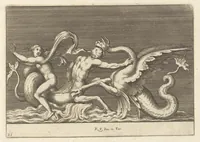 Picture 18 of 36 from Parerga atq[ue] ornamenta, ex Raphaelis Sanctij prototypis à Ioanne Nannio Vtinensi, in Vaticani Palatij Xystis : partim opere plastico, partim coloribus expressa ad veterum ornamentorum, et picturarum, quæ extabant in ruinis domus Imperat. Titi, elegantiam (1675), leaf 44