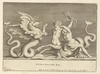 Picture 19 of 36 from Parerga atq[ue] ornamenta, ex Raphaelis Sanctij prototypis à Ioanne Nannio Vtinensi, in Vaticani Palatij Xystis : partim opere plastico, partim coloribus expressa ad veterum ornamentorum, et picturarum, quæ extabant in ruinis domus Imperat. Titi, elegantiam (1675), leaf 46
