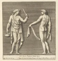 Picture 23 of 36 from Parerga atq[ue] ornamenta, ex Raphaelis Sanctij prototypis à Ioanne Nannio Vtinensi, in Vaticani Palatij Xystis : partim opere plastico, partim coloribus expressa ad veterum ornamentorum, et picturarum, quæ extabant in ruinis domus Imperat. Titi, elegantiam (1675), leaf 58