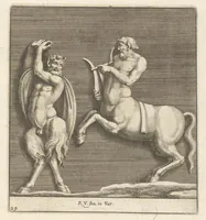 Picture 24 of 36 from Parerga atq[ue] ornamenta, ex Raphaelis Sanctij prototypis à Ioanne Nannio Vtinensi, in Vaticani Palatij Xystis : partim opere plastico, partim coloribus expressa ad veterum ornamentorum, et picturarum, quæ extabant in ruinis domus Imperat. Titi, elegantiam (1675), leaf 60