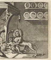 An illustration from Heyligh hof vanden keyser Theodosius : verciert met sinnebeelden, rymdichten, en sedeleeringen (1696)