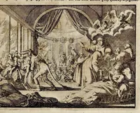Picture 13 of 48 from Joh. Lodew. Gottfrieds Historische kronyck : vervattende een nauwkeurige en volkomene beschrijvingh der aldergedenckwaerdigste geschiedenissen des weerelds, van den aenvangh der scheppingh tot op 't jaer Christi 1576 : in een nette ordre gebragt na de verdeelingh der vier monarchien, en de bondighste jaer-rekeningh : op nieuws vertaeld na den derden vermeerderden druck, met byvoegingh van de historie der Reformatie in Duytschland : en een volkoomen bladwijser aller voornaemste saecken (1698), leaf 374