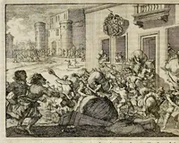 Picture 30 of 48 from Joh. Lodew. Gottfrieds Historische kronyck : vervattende een nauwkeurige en volkomene beschrijvingh der aldergedenckwaerdigste geschiedenissen des weerelds, van den aenvangh der scheppingh tot op 't jaer Christi 1576 : in een nette ordre gebragt na de verdeelingh der vier monarchien, en de bondighste jaer-rekeningh : op nieuws vertaeld na den derden vermeerderden druck, met byvoegingh van de historie der Reformatie in Duytschland : en een volkoomen bladwijser aller voornaemste saecken (1698), leaf 615