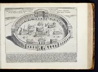 An illustration from Antiqvae vrbis splendor : hoc est præcipva eivsdem templa, amphitheatra, theatra, circi, navmachiæ, arcvs trivmphales, mavsolea aliaqve svmptvosiora ædificia, pompæ item trivmphalis et colossæarvm imaginvm descriptio (1630)