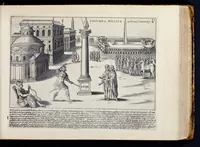 Picture 4 of 18 from Antiqvae vrbis splendor : hoc est præcipva eivsdem templa, amphitheatra, theatra, circi, navmachiæ, arcvs trivmphales, mavsolea aliaqve svmptvosiora ædificia, pompæ item trivmphalis et colossæarvm imaginvm descriptio (1630), leaf 52