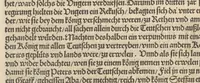 An illustration from Der Hungern Chronica : inhaltend wie sie anfenklich ins land kommen sind mit anzeygung aller irer König und was sie namhafftigs gethon haben : angefangen von ersten König Athila vñ volfüret biss auff König Ludwig so im 1526. Jar bey Mohatz vom Türcken vmbkommen ist (1534)