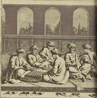 An illustration from Atlas historique, ou, Nouvelle introduction a l'histoire, à la chronologie & à la géographie ancienne & moderne : représentée dans de nouvelles cartes, où l'on remarque l'établissement des etats & empires du monde, leur durée, leur chûte, & leurs differens gouvernemens : la chronologie des consuls romains, des Papes, de empereurs, des rois & des princes, &c. qui ont été depuis le commencement du monde, jusqu'à présent : et la génealogie des maisons souveraines de l'Europe. (1720)