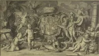 An illustration from Atlas historique, ou, Nouvelle introduction a l'histoire, à la chronologie & à la géographie ancienne & moderne : représentée dans de nouvelles cartes, où l'on remarque l'établissement des etats & empires du monde, leur durée, leur chûte, & leurs differens gouvernemens : la chronologie des consuls romains, des Papes, de empereurs, des rois & des princes, &c. qui ont été depuis le commencement du monde, jusqu'à présent : et la génealogie des maisons souveraines de l'Europe. (1720)