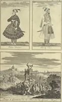 An illustration from Atlas historique, ou, Nouvelle introduction a l'histoire, à la chronologie & à la géographie ancienne & moderne : représentée dans de nouvelles cartes, où l'on remarque l'établissement des etats & empires du monde, leur durée, leur chûte, & leurs differens gouvernemens : la chronologie des consuls romains, des Papes, de empereurs, des rois & des princes, &c. qui ont été depuis le commencement du monde, jusqu'à présent : et la génealogie des maisons souveraines de l'Europe. (1720)