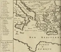 An illustration from Atlas historique, ou, Nouvelle introduction a l'histoire, à la chronologie & à la géographie ancienne & moderne : représentée dans de nouvelles cartes, où l'on remarque l'établissement des etats & empires du monde, leur durée, leur chûte, & leurs differens gouvernemens : la chronologie des consuls romains, des Papes, de empereurs, des rois & des princes, &c. qui ont été depuis le commencement du monde, jusqu'à présent : et la génealogie des maisons souveraines de l'Europe. (1720)