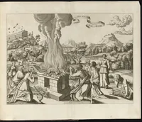 An illustration from Athanasii Kircheri è Soc. Jesu Arca Noë, in tres libros digesta : quorum I, De rebus quae ante diluvium : II, De iis, quae ipso diluvio ejusque duratione : III, De iis, quae post diluvium a Noëmo gesta sunt : quae omnia novâ methodo, nec non summa argumentorum varietate, explicantur & demonstrantur (1675)