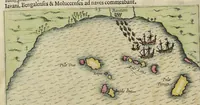 An illustration from Rerum et urbis Amstelodamensium historia. : In qua Hollandiæ primum atque inde Amstelandiæ, oppidiq[ue], natales ... additis suo loco tabulis æri incisis, ad hæc usque tempora, observata annorum serie accuratè omnia deducuntur. (1611)