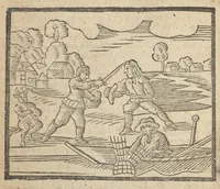 An illustration from Gulden-spiegel, ofte opweckinge tot christelyke deugden : afgedeelt in twee deelen : waer in vertoond werd de schadelyckheyt der sonden, mitsgaders de goetheyt en weldaden Gods over den boetvaerdigen, tot leeringe en stichtinge alle christenen toe-gepast : noch is hier by gevoegt Thamars ontschaking, of de verdoolde liefde van Amnon : als mede de vermaeckelyke bruylofts-kroon, doorgevlochten met verscheyde leersame gedichten, vermakelijke bruylofts- en aendachtige liedekens : voorgestelt op de vier getyden van den dagh (1708)