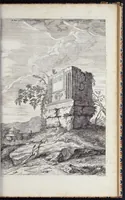 An illustration from Romae antiquae et novae theatrum, sive, Genuina ac vera urbis, juxta varios ejusdem status, delineatio topographica : unà cum primariis illius aedificiis ac monumentis, veluti templis, simulacris, circis, campis, theatris, arcubus, porticibus, columnis, statuis & sepulcris antiquis, praecipuè verò modernis templis, palatiis & aedificiis, nonaginta tabulis aeneis exhibitis & secundùm nobilioris architecturae simulac perspectivae regulas extructis, ruinisq́ue illustrioribus (1684)
