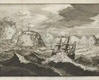 An illustration from De noordsche weereld : vertoond in twee nieuwe, aenmercklijcke, derwaerts gedaene reysen : d'eene, van de heer Martiniere door Norweegen, Lapland, Boranday, Siberien, Samojessie, Ys-land, Groenland en Nova-Zembla ... : dandre, van de Hamburger Frederick Martens, verright nae Spitsbergen of Groenland, in't jaer 1671 ... (1685)