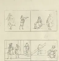 An illustration from The principles of drawing, or, An easy and familiar method for the improvement of youth in the practice of that useful art : being a compleat drawing book, containing a curious collection of examples in all the variety of cases, as the several parts of the human body, whole figures, landskips, cattle, &c. curiously engraved on copper-plates, after the designs of Albert Durer, Abrah. Bloemart, Carlo Morac, Le Clerc, Hollar, and other great masters : to which is prefix'd an introduction to drawing ... (1764)
