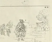 Picture 36 of 54 from The principles of drawing, or, An easy and familiar method for the improvement of youth in the practice of that useful art : being a compleat drawing book, containing a curious collection of examples in all the variety of cases, as the several parts of the human body, whole figures, landskips, cattle, &c. curiously engraved on copper-plates, after the designs of Albert Durer, Abrah. Bloemart, Carlo Morac, Le Clerc, Hollar, and other great masters : to which is prefix'd an introduction to drawing ... (1764), leaf 74