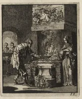 An illustration from Jezus en de Ziel : een geestelyke Spiegel voor't gemoed, bestaande in veertig aangenaame en stichtelyke Zinnebeelde : vervat in drie deelen (1722)