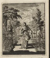An illustration from Jezus en de Ziel : een geestelyke Spiegel voor't gemoed, bestaande in veertig aangenaame en stichtelyke Zinnebeelde : vervat in drie deelen (1722)