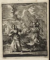 An illustration from Jezus en de Ziel : een geestelyke Spiegel voor't gemoed, bestaande in veertig aangenaame en stichtelyke Zinnebeelde : vervat in drie deelen (1722)