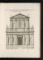 An illustration from Insignium Romae templorum prospectus exteriores interioresque a celebrioribus architectis inventi : nunc tandem suis cum plantis ac mensuris a Io. Iacobo de Rubeis Romano suis typis in lucem editi ad aedem Pacis : cum privilegio Summi Pontificis, anno MDCLXXXIII (1683)