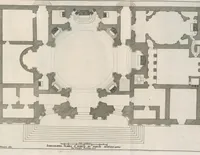 Picture 13 of 40 from Insignium Romae templorum prospectus exteriores interioresque a celebrioribus architectis inventi : nunc tandem suis cum plantis ac mensuris a Io. Iacobo de Rubeis Romano suis typis in lucem editi ad aedem Pacis : cum privilegio Summi Pontificis, anno MDCLXXXIII (1683), leaf 56