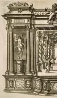 An illustration from Die uber alle Tugende triumphirende Tugend der Beständigkeit : wie dieselbe bey Anwesenheit verschiedener hoch-fürstlich, fürstlich- und gräflicher Personen den __ Februarii, 1684, auf dem ChurPfältzischen Residentz-Schlosz zu Heydelberg vorgestellet und praesentiret worden (1684)